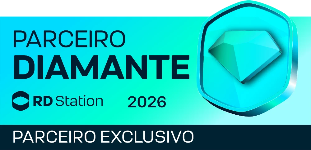 Selo RD Station Parceiro Diamante 2026 e Parceiro Exclusivo, BGCOM Martech